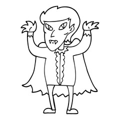 black and white cartoon vampire