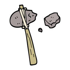 hand drawn doodle style cartoon primitive tool