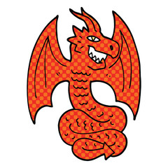 comic book style cartoon dragon
