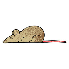 grunge textured illustration cartoon dead rat