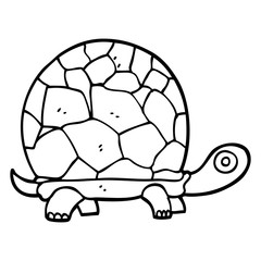 black and white cartoon tortoise