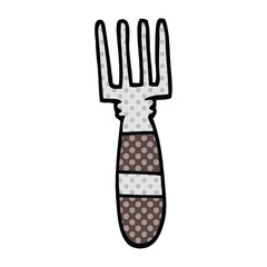 comic book style cartoon fork
