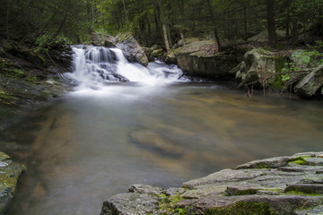 Appalachian Mountain Stream And Waterfall