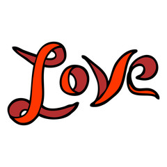 hand drawn doodle style cartoon love banner