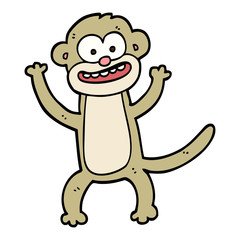 hand drawn doodle style cartoon monkey