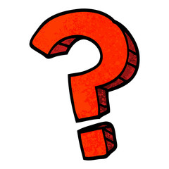grunge textured illustration cartoon question mark