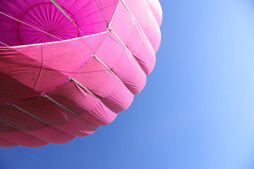 Hot Air Balloon flight over Gold Coast Hinterland, Queensland, Australia at sunrise in mid winter