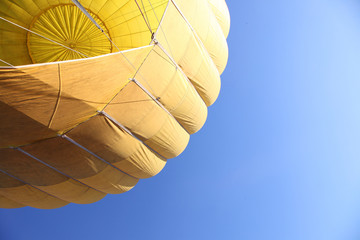 Hot Air Balloon flight over Gold Coast Hinterland, Queensland, Australia at sunrise in mid winter
