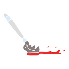 flat color illustration cartoon paint brush