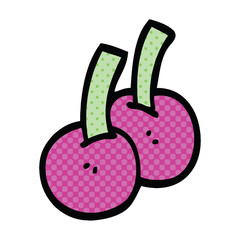 comic book style cartoon cherries