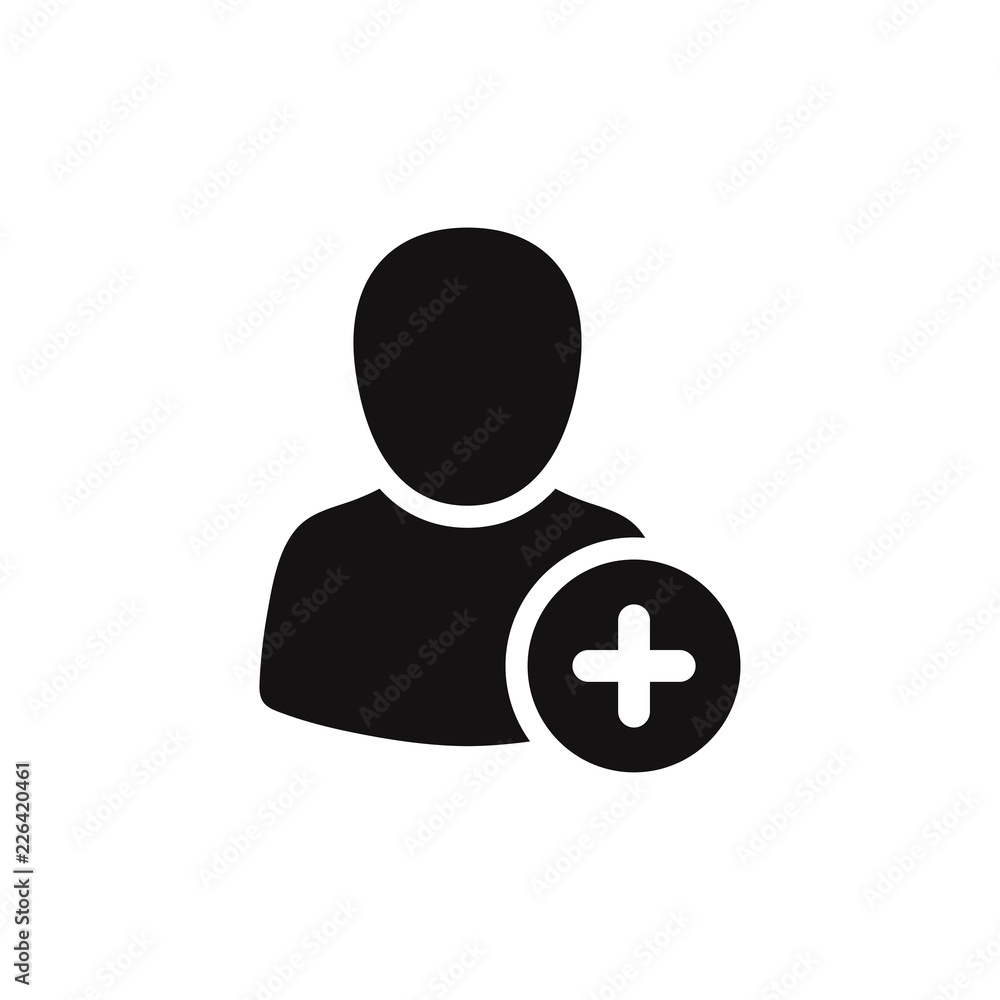 Poster add new user vector icon