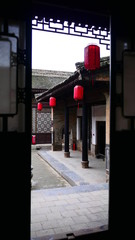 Shot of Ancient Chinese temple pagoda castle