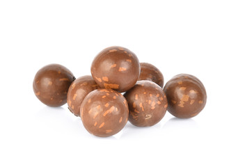 macadamia nuts on white background