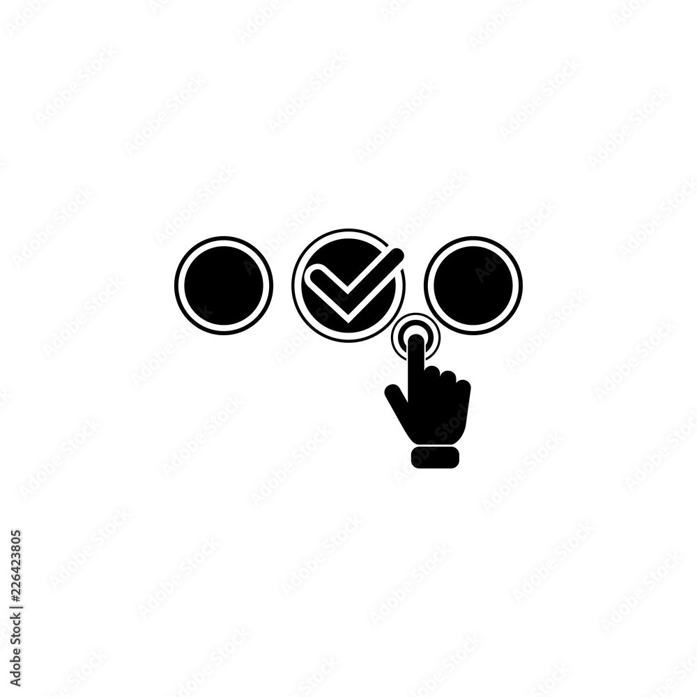 Poster touching pressing modern button icon. element of touch screen technology icon. premium quality graph
