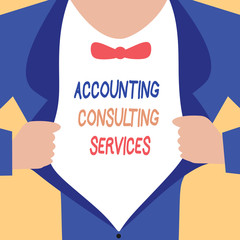 Handwriting text writing Accounting Consulting Services. Concept meaning Preparation ofPeriodic Financial Statements.