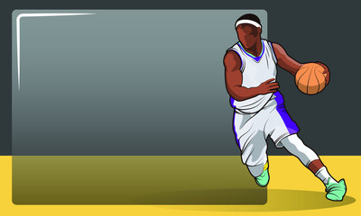 Obraz premium Basketball Player - blank template background