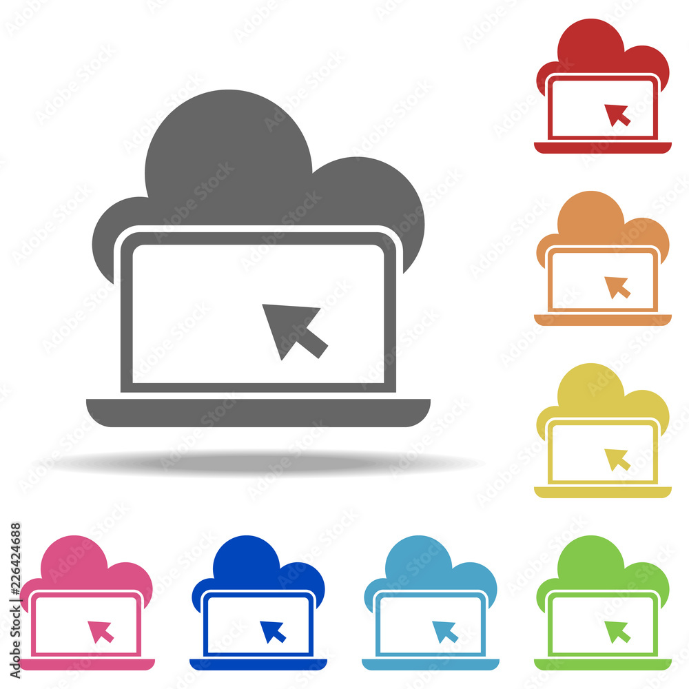 Poster cloud computing icon. elements of seo & development in multi colored icons. simple icon for websites