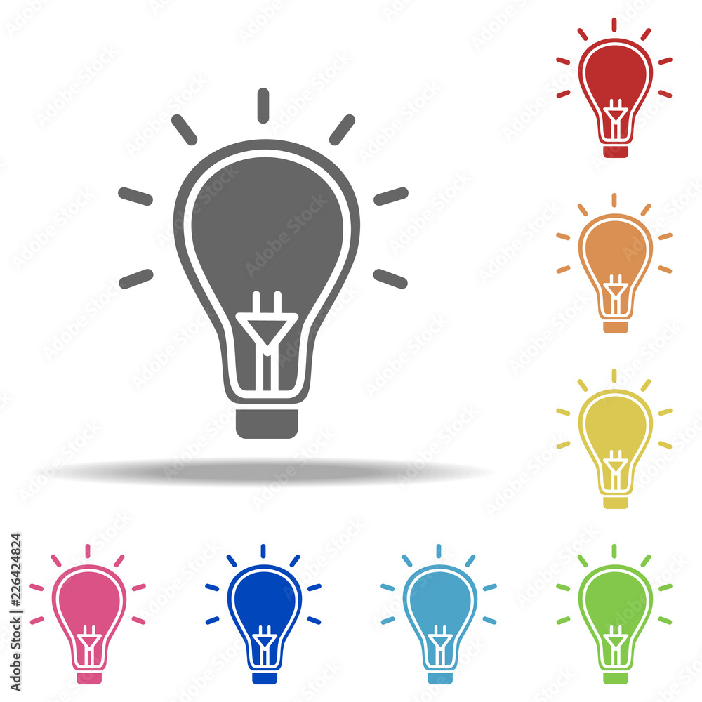 Poster creative idea icon. elements of seo & development in multi colored icons. simple icon for websites, 