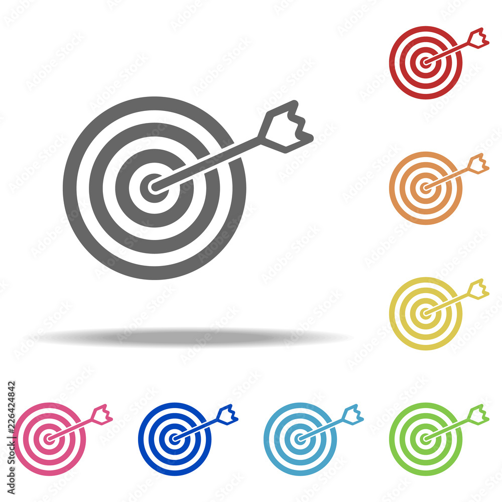 Poster targeting icon. elements of seo & development in multi colored icons. simple icon for websites, web 