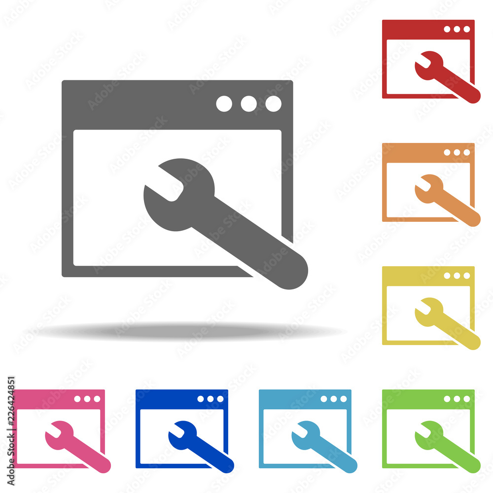 Aufkleber website services icon. elements of seo & development in multi colored icons. simple icon for website