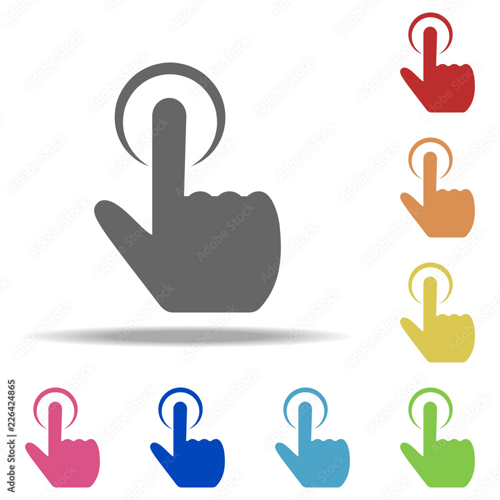 Poster touch screen technology icon. elements of seo & development in multi colored icons. simple icon for 