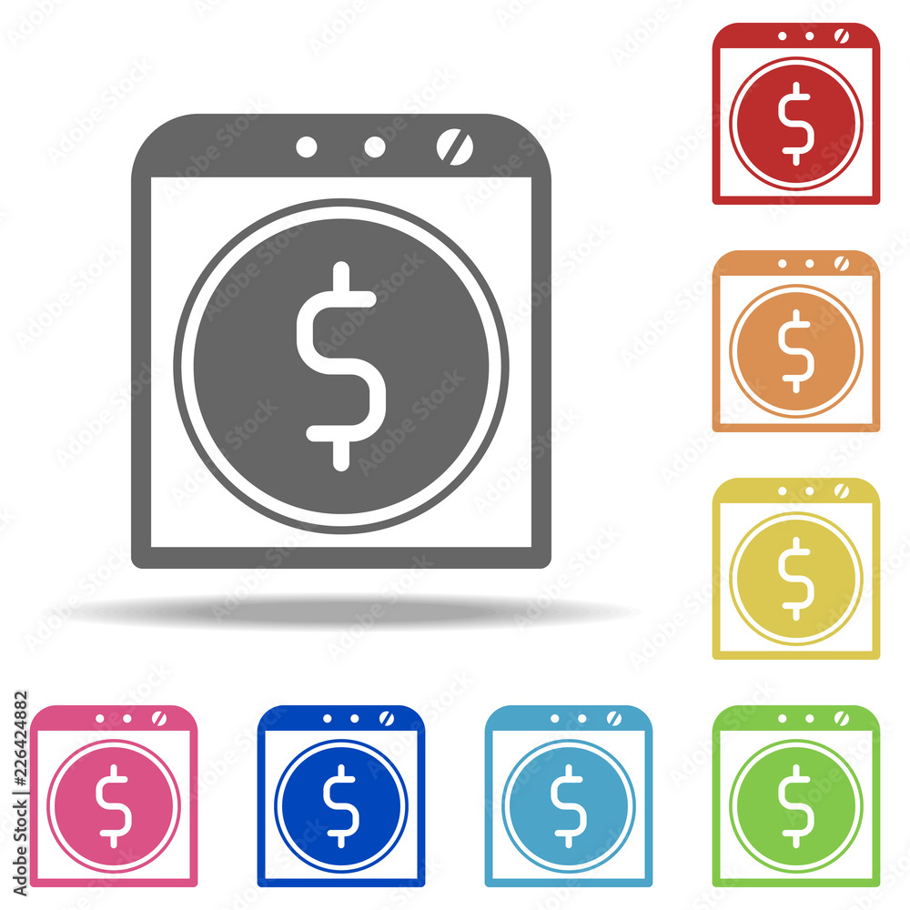 Poster earning icon. elements of seo & development in multi colored icons. simple icon for websites, web de