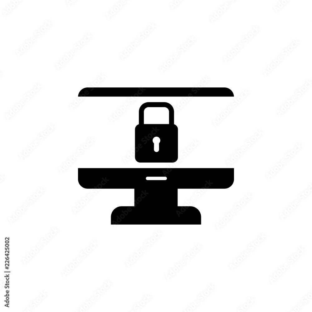 Poster computer, security icon. element of gdpr icon for mobile concept and web apps.detailed computer, sec