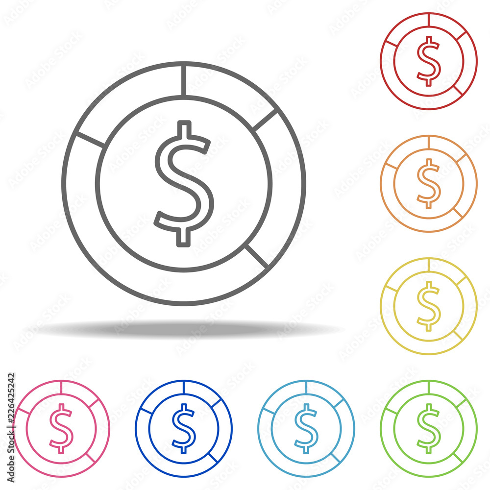Poster currency shares icon. elements of finance and chart in multi colored icons. simple icon for websites