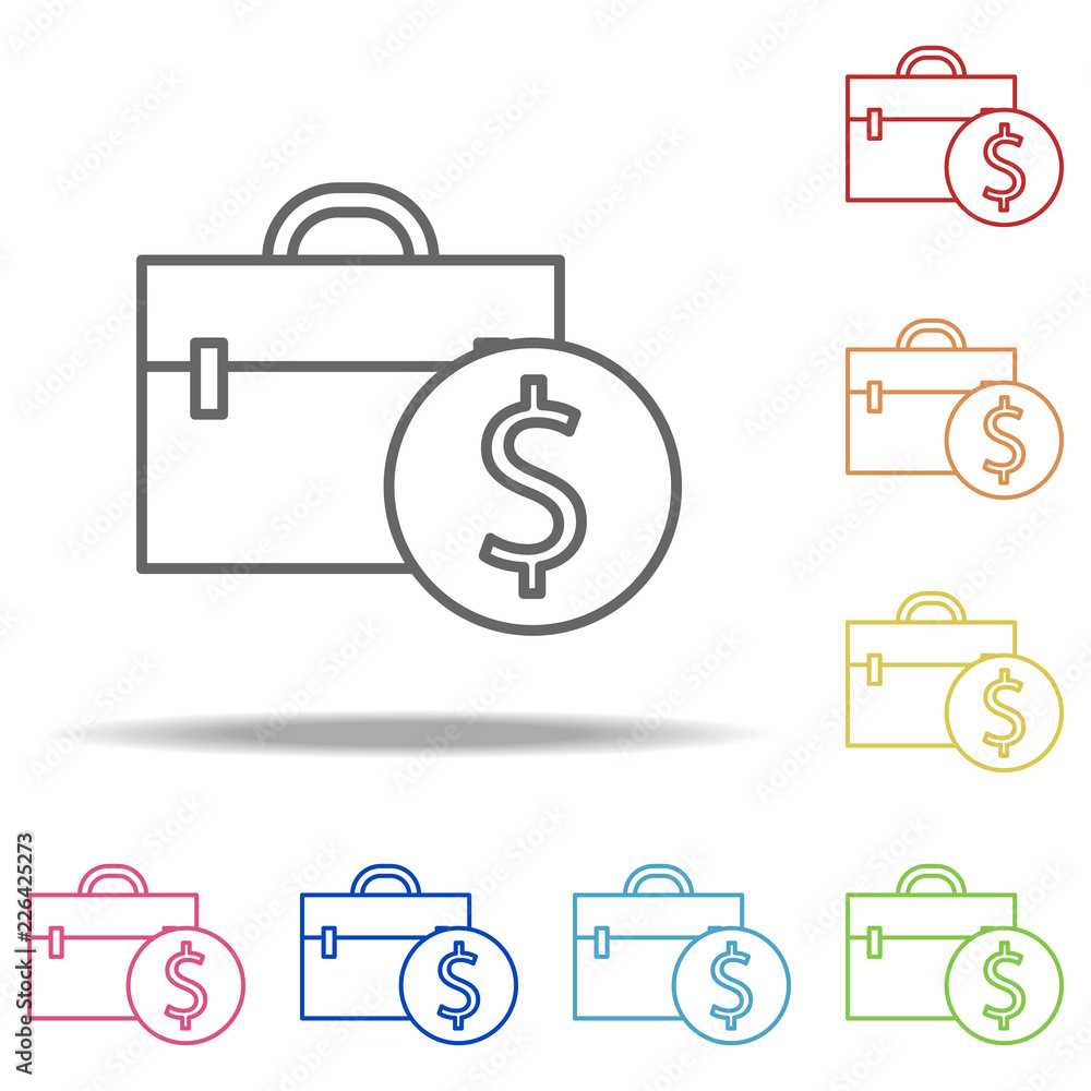 Poster cash case icon. elements of finance and chart in multi colored icons. simple icon for websites, web 