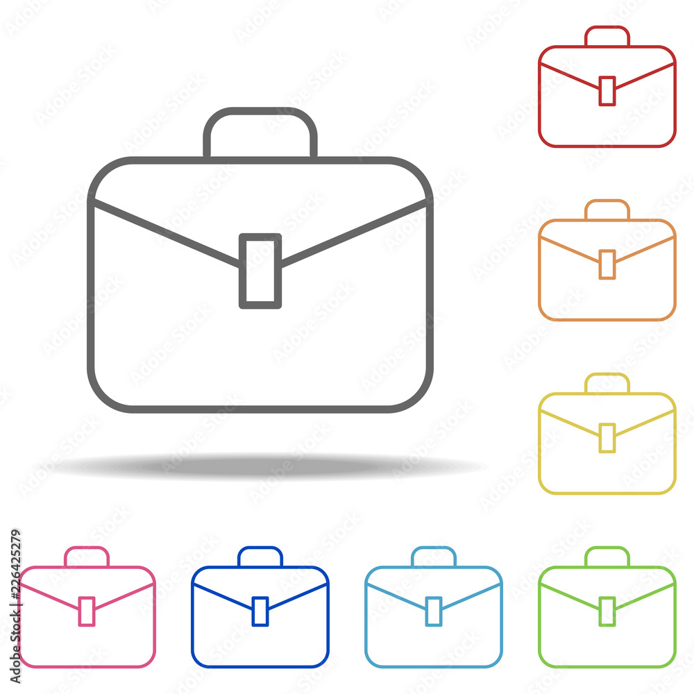 Poster briefcase icon. elements of finance and chart in multi colored icons. simple icon for websites, web 