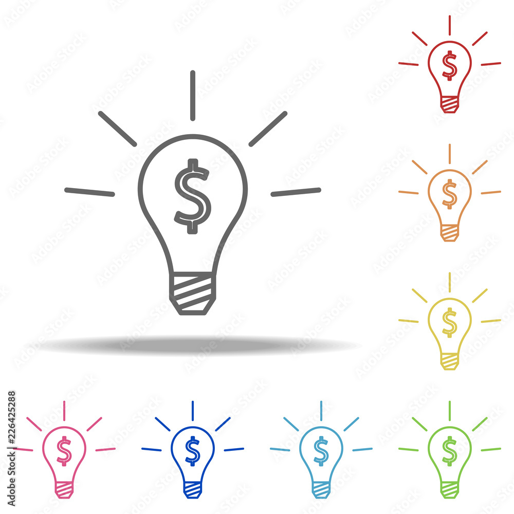 Poster business idea icon. elements of finance and chart in multi colored icons. simple icon for websites, 