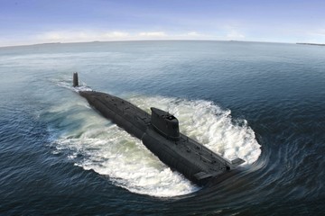 Naval submarine at  open sea  - obrazy, fototapety, plakaty