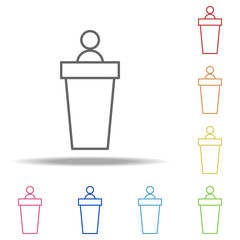 podium speaker icon. Elements of Finance and chart in multi colored icons. Simple icon for websites, web design, mobile app, info graphics
