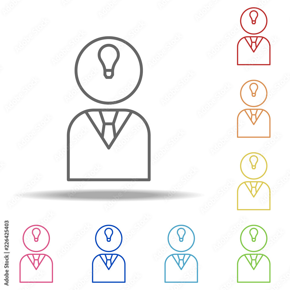 Poster persanal idea icon. elements of finance and chart in multi colored icons. simple icon for websites, 