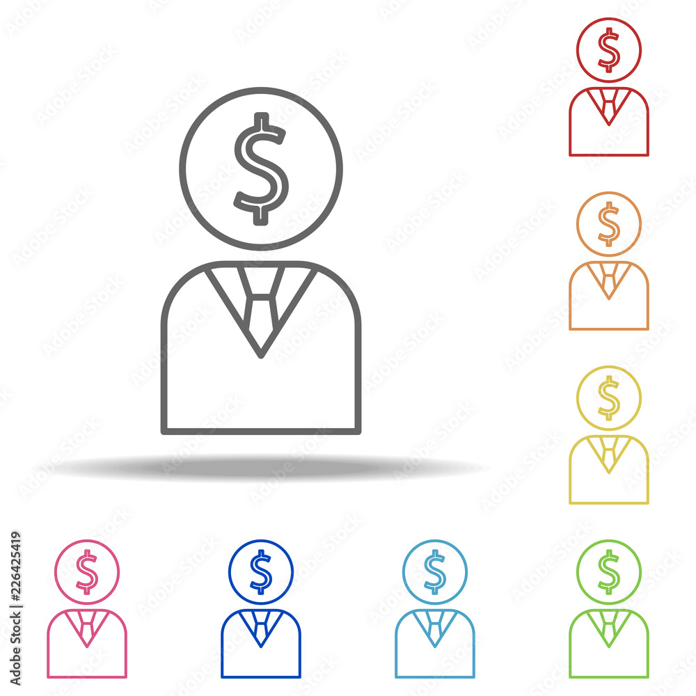 Poster businessman icon. elements of finance and chart in multi colored icons. simple icon for websites, we