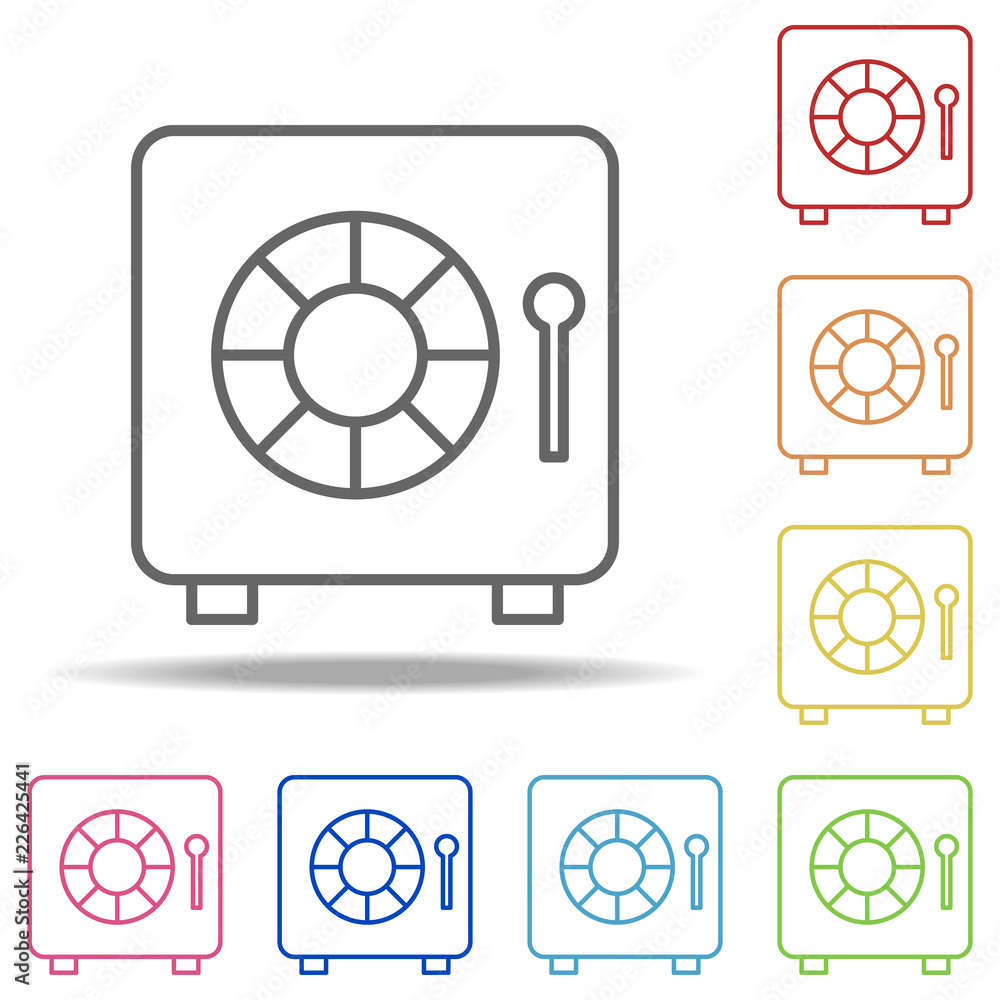 Poster safe icon. elements of finance and chart in multi colored icons. simple icon for websites, web desig