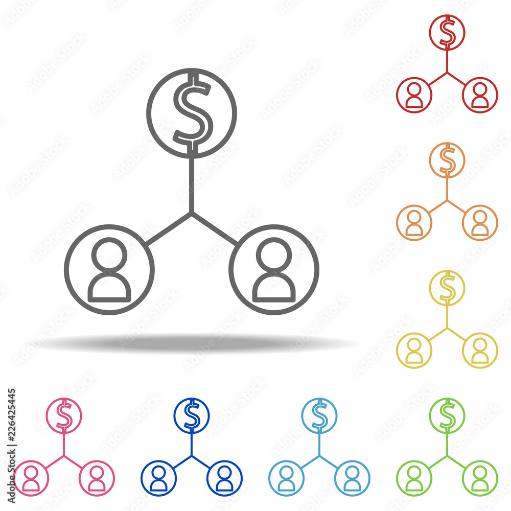 Poster common efforts icon. elements of finance and chart in multi colored icons. simple icon for websites,