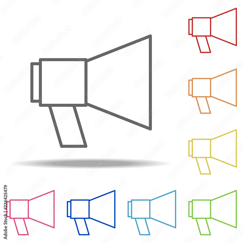 Poster loudspeaker icon. elements of finance and chart in multi colored icons. simple icon for websites, we