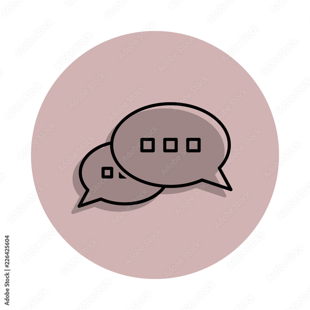 Poster messages icon in badge style. one of media, press collection icon can be used for ui, ux