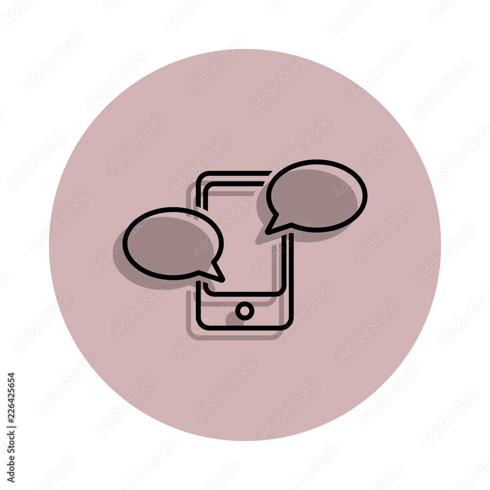 Aufkleber messages in your phone icon in badge style. one of media, press collection icon can be used for ui, 