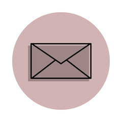 the envelope icon in badge style. One of Media, Press collection icon can be used for UI, UX