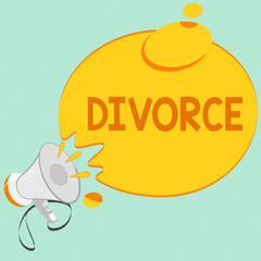 Writing note showing Divorce. Business photo showcasing Legal dissolution of marriage Separation Breakup Disagreement.