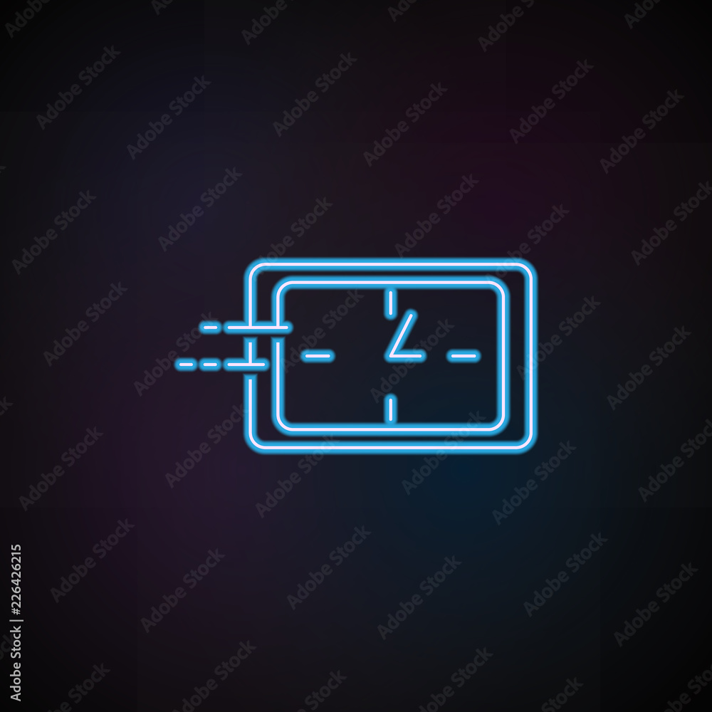 Aufkleber passing time icon in neon style. one of speed collection icon can be used for ui, ux