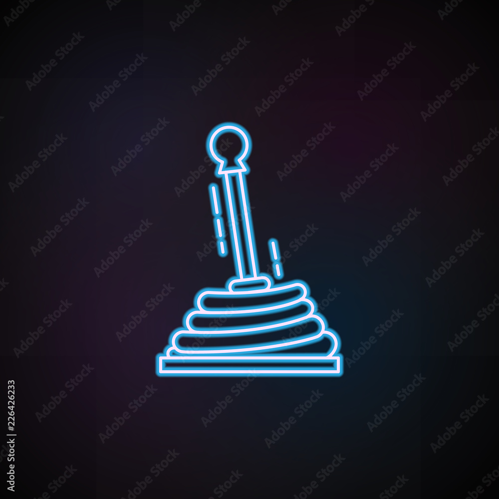 Aufkleber shift knob icon in neon style. one of speed collection icon can be used for ui, ux