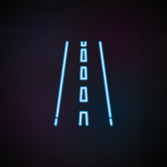 track icon in neon style. One of Speed collection icon can be used for UI, UX