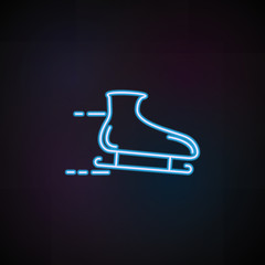 skates icon in neon style. One of Speed collection icon can be used for UI, UX
