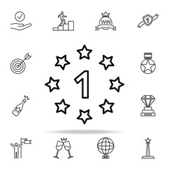 one and asterisks icon. Succes and awards icons universal set for web and mobile
