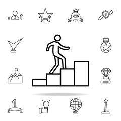 man on the stairs icon. Succes and awards icons universal set for web and mobile