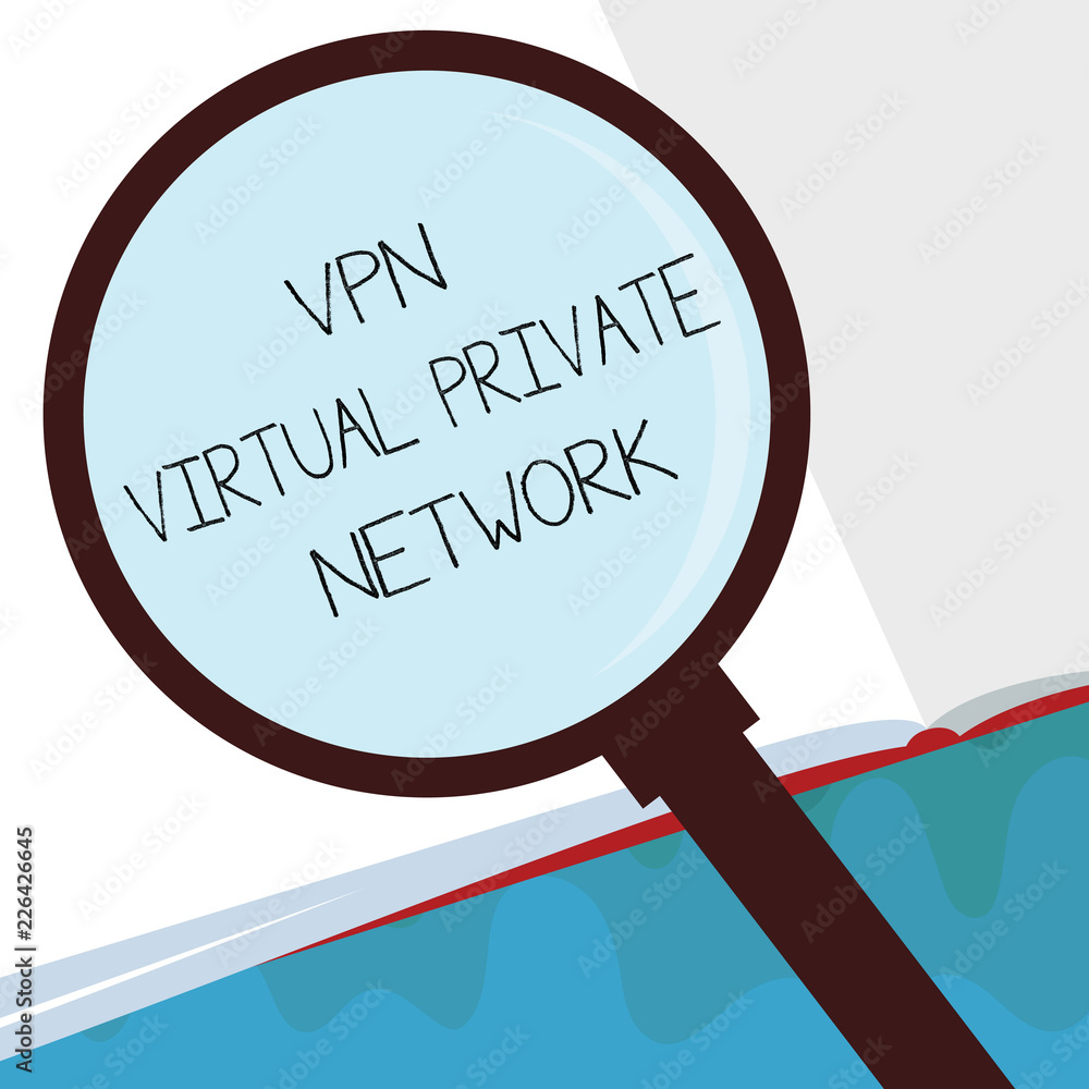 Poster handwriting text vpn virtual private network. concept meaning safe encrypted connection over the int