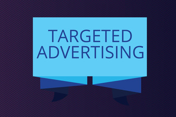 Word writing text Targeted Advertising. Business concept for Online Advertisement Ads based on consumer activity.
